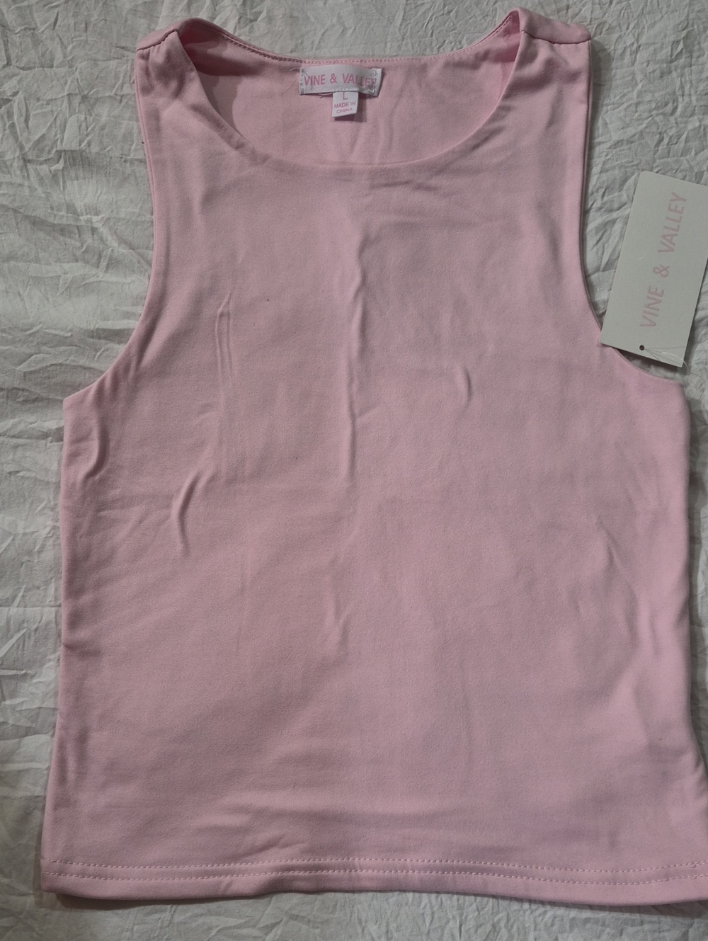 Vine & Valley Kids' Pink Crewneck Tank Top